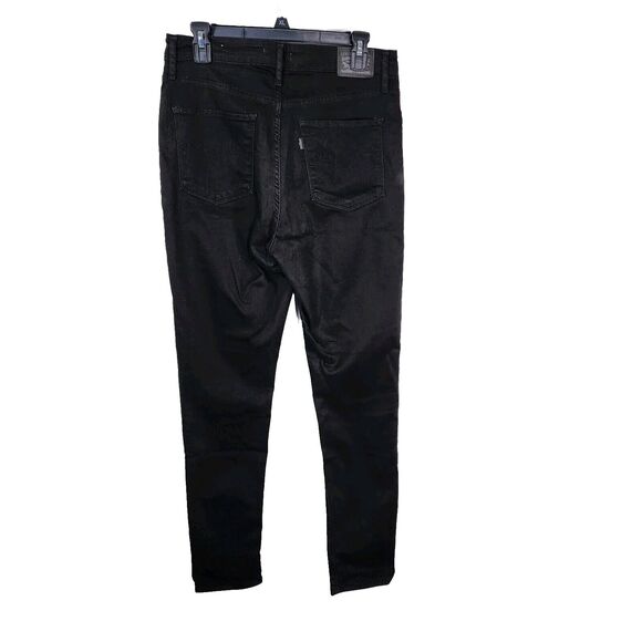 Levis Strauss Womens Jeans Size 32 L30 721 High Rise Skinny Denim Black Stretch - Picture 2 of 11